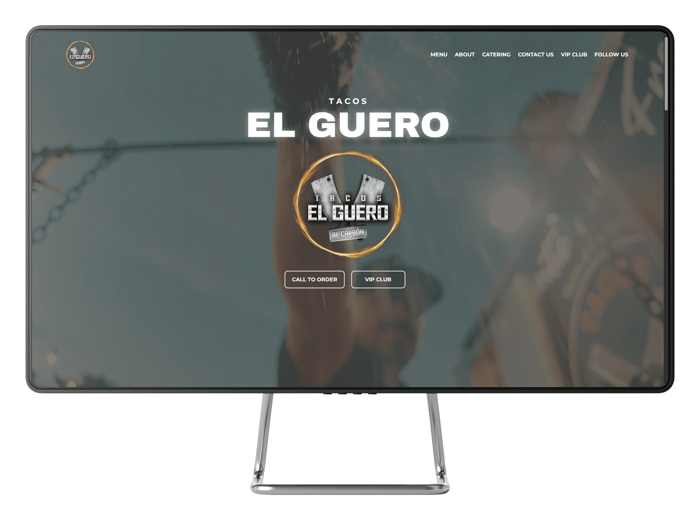 Tacos El Guero desktop website mockup