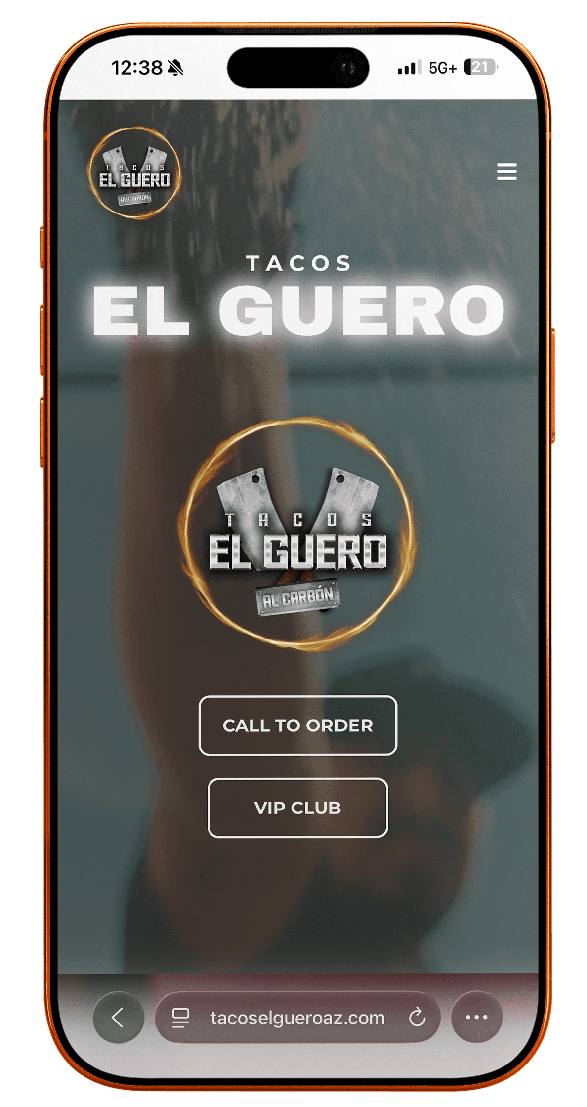 Tacos El Guero mobile website mockup